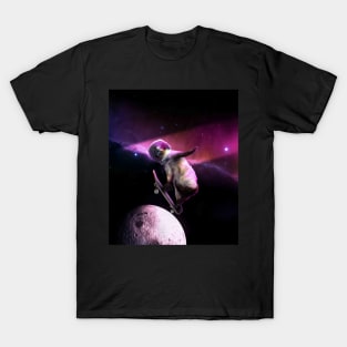 Cat Astronaut Skateboarding T-Shirt